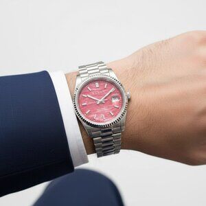 NWT Authentic Duxot Marcel Automatic Pink Dial Men's Watch